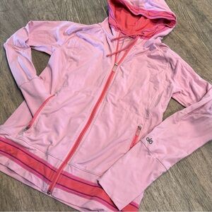 ALO Yoga Light Neon Hot Pink Zip-Up Athletic Zip Up Jacket